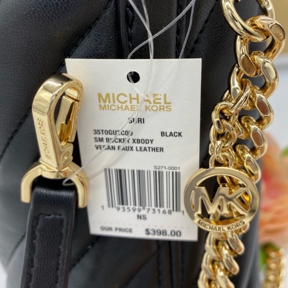 MICHAEL KORS SURI SMALL BUCKET XBODY BLACK - Picture 16 of 16